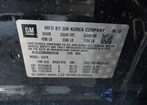 2019 Buick Encore Fwd Essence z USA, uszkodzony, nr VIN KL4CJCSM0KB943146